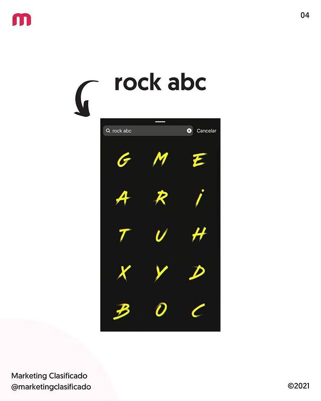 Tipografía rock abc-